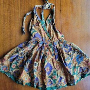 2T Tropical Tribal Boho Girls Halter Dress